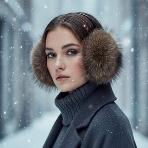 Luxurious Brown Fur Earmuffs Fuzzy Made In Canada Hurricana